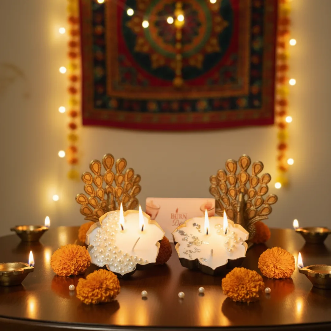 Shree Urli Glow – 2-Piece Decorative Candle Set